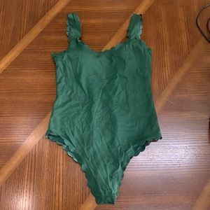 Waffle Scalloped Full Coverage One Piece